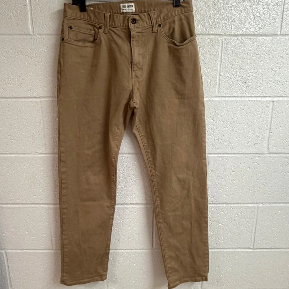 Todd Snyder Mens Straight Fit Stretch 5-Pocket Pants 35 Brown Academia Preppy